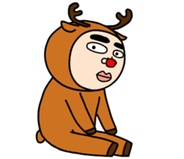 Middle-aged man with wearing tights 5 sticker #9099686