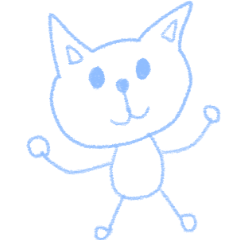 Cat who drawn in chalk