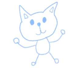 Cat who drawn in chalk sticker #9099944