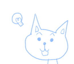 Cat who drawn in chalk sticker #9099946