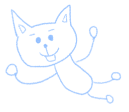 Cat who drawn in chalk sticker #9099948