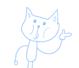 Cat who drawn in chalk sticker #9099949