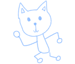 Cat who drawn in chalk sticker #9099959