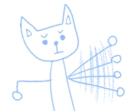 Cat who drawn in chalk sticker #9099968