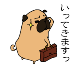 Everyday playful pug sticker #9100144
