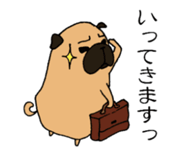 Everyday playful pug sticker #9100144