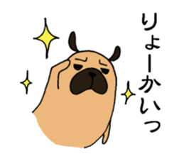 Everyday playful pug sticker #9100151