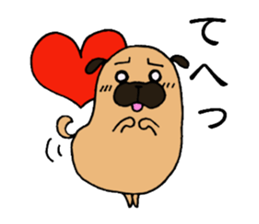 Everyday playful pug sticker #9100159