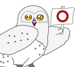 white owl that was dressed in like snow. sticker #9101163