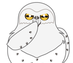 white owl that was dressed in like snow. sticker #9101175