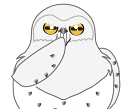 white owl that was dressed in like snow. sticker #9101175