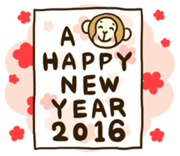 CHRISTMAS,NEW YEAR and MONKEY sticker #9103109