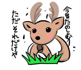Funny deer in Nara 2 sticker #9111844