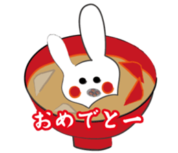 New Year's dish rabbit sticker #9112976