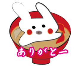 New Year's dish rabbit sticker #9112977