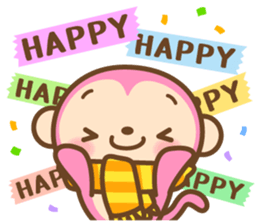 HAPPY NEW YEAR 2016 Pink Monkey sticker #9113451