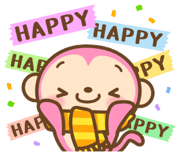 HAPPY NEW YEAR 2016 Pink Monkey sticker #9113451