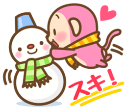 HAPPY NEW YEAR 2016 Pink Monkey sticker #9113468