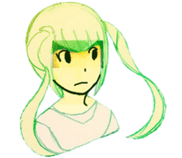 twin tail girls3 sticker #9114095