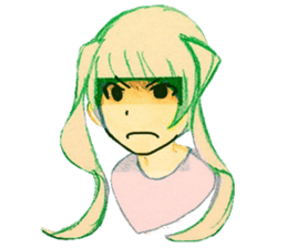 twin tail girls3 sticker #9114104