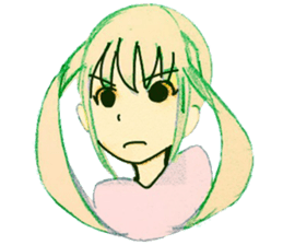 twin tail girls3 sticker #9114105