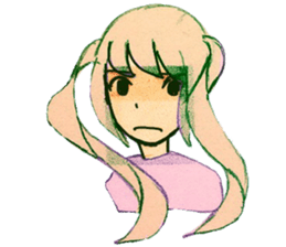 twin tail girls3 sticker #9114107