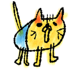 Watercolor cat sticker #9114637