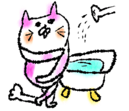 Watercolor cat sticker #9114645