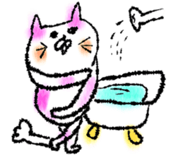 Watercolor cat sticker #9114645