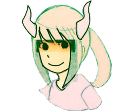 horn girls sticker #9117888