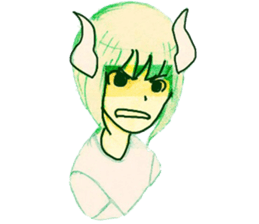 horn girls sticker #9117892