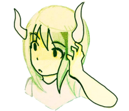 horn girls sticker #9117894