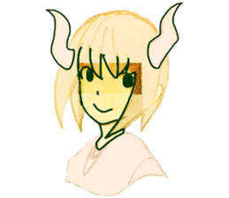 horn girls sticker #9117896