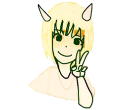 horn girls sticker #9117897