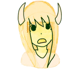 horn girls sticker #9117900