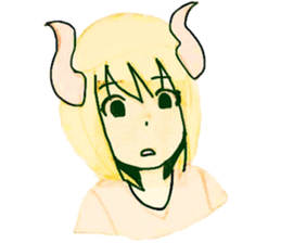 horn girls sticker #9117901