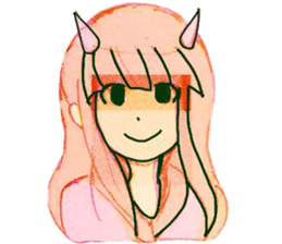 horn girls sticker #9117903