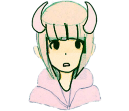 horn girls sticker #9117906