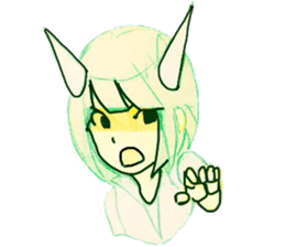 horn girls sticker #9117909