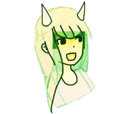 horn girls sticker #9117910