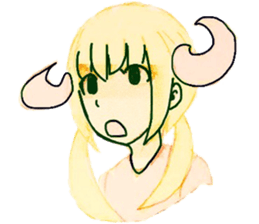 horn girls sticker #9117925