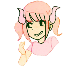 horn girls sticker #9117927