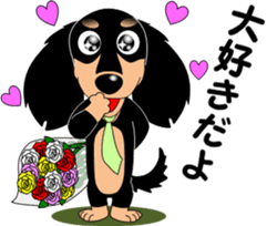 Miniature dachshund couple sticker #9118606
