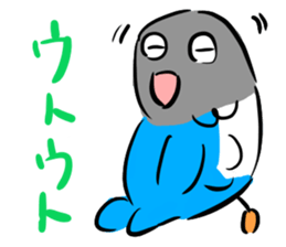 Blue button parakeets Sticker sticker #9121162