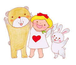Angel and friendly animals (from Japan) sticker #9122932