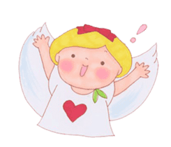 Angel and friendly animals (from Japan) sticker #9122937