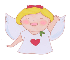 Angel and friendly animals (from Japan) sticker #9122958