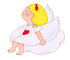 Angel and friendly animals (from Japan) sticker #9122966
