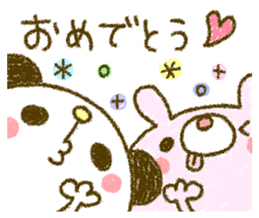 Easy-to-use rabbit and panda. Two sticker #9128596