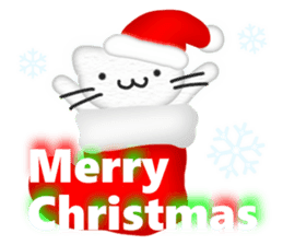 Christmas,the Happy New Year White cat sticker #9132852